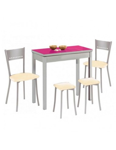 Conjunto mesa cocina con sillas y taburetes