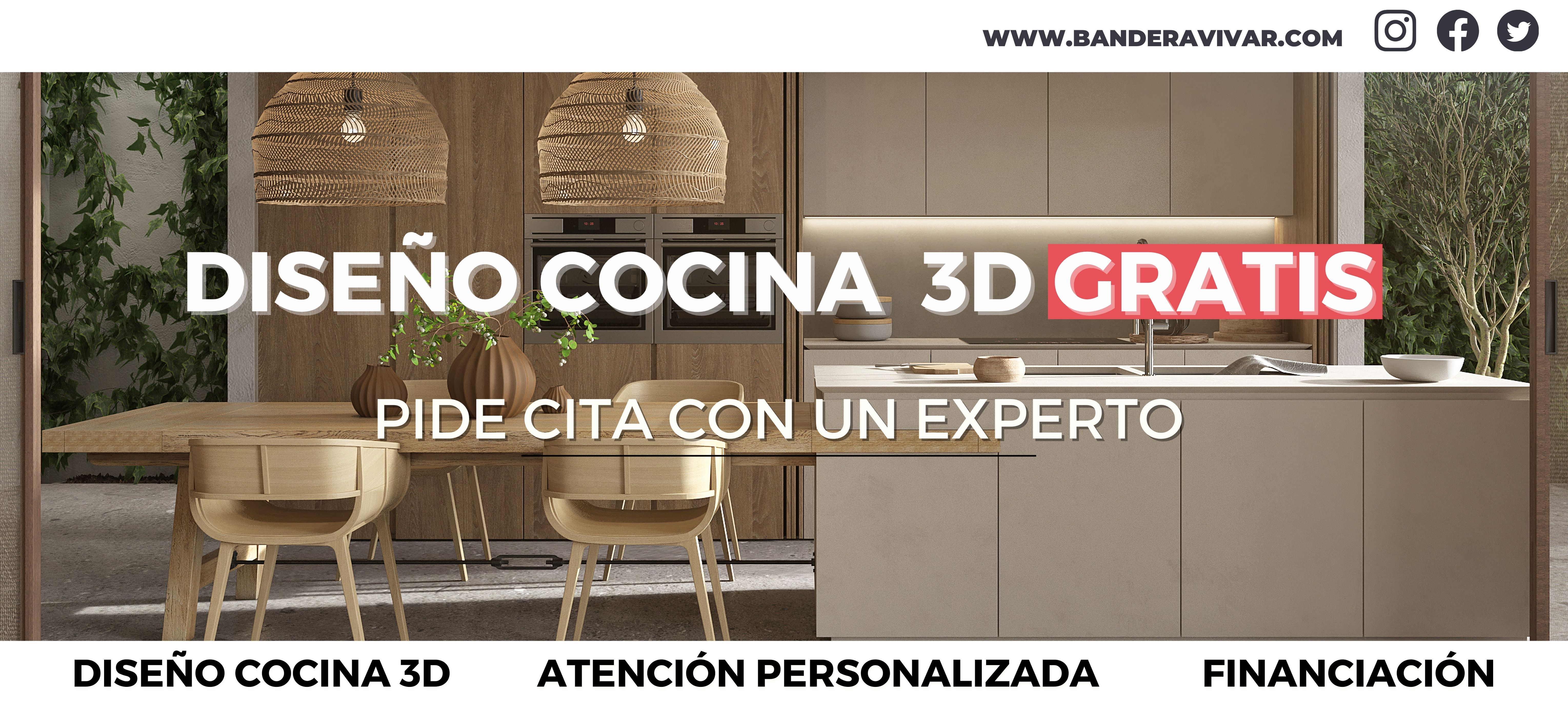 Modelo 3D gratis de una cocina completa con muebles de madera